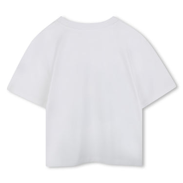 Playera para niña y Teen Marc Jacobs blanca logo flower blanca